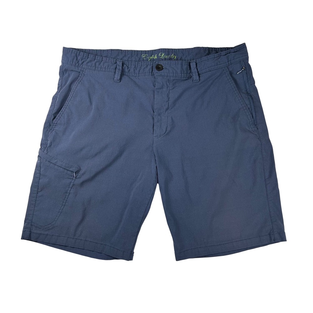English Laundry Mens Navy Blue Utility Cargo Shorts 38W Stretch Rayon Blend‎